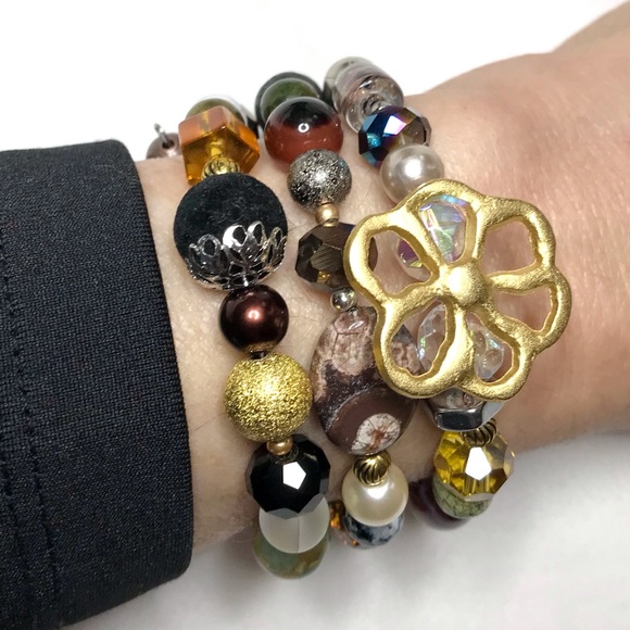 Hand Crafted Jewelry - Handmade Bracelet with Vintage and Modern Elements (NB81-1H) New Without Tags